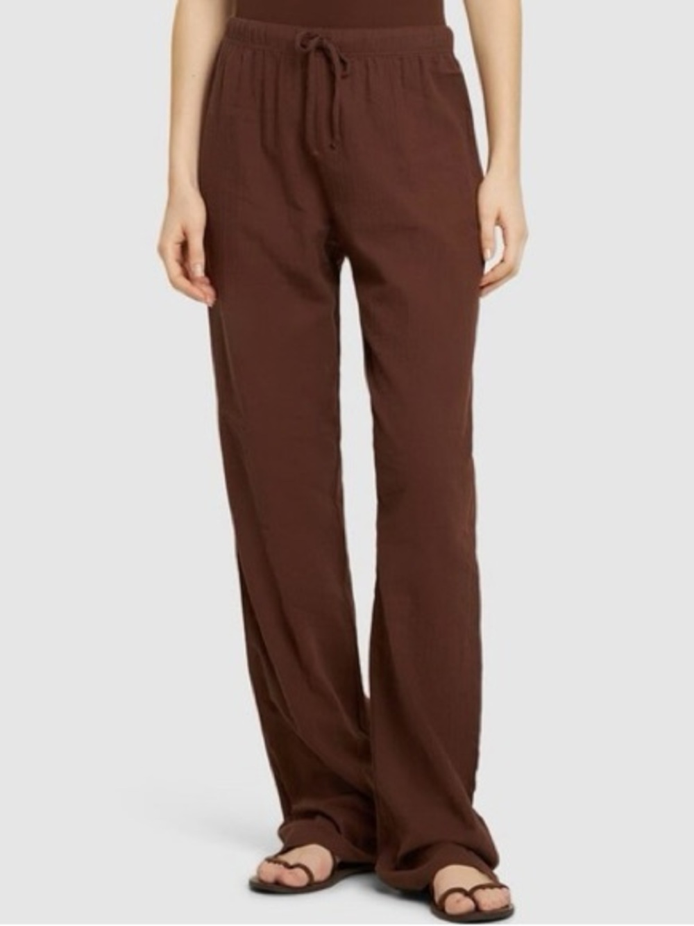 Eterne Willow Linen Pant - Chocolate